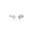 DIAMOND PRINCESS OUTLINE DOUBLE FLOWER STUD EARRINGS