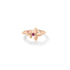 LOVE IN VERONA RUBELLITE DOUBLE FLOWER RING