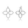 DIAMOND PRINCESS OUTLINE LARGE HINGED FLOWER EARRINGS