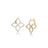 DIAMOND PRINCESS OUTLINE HINGED FLOWER EARRINGS