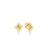 The LOVE IN VERONA SMALL DIAMOND FLOWER STUD EARRINGS by Roberto Coin feature four-petal diamond flowers in yellow and white gold, each with a sparkling diamond center, shown on a white background.