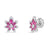 TIARE' DIAMOND AND RUBELLITE FLOWER STUD EARRINGS