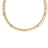 The SAN MARCO FIVE DIAMOND STATION COLLAR NECKLACE by Roberto Coin features a twisted gold design with evenly spaced diamond stations and white gold accents, beautifully displayed on a white background.