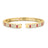 Yellow gold cuff bangle with pave diamond and ruby on a white background