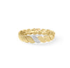 The SAN MARCO TEXTURED DIAMOND BRACELET by Roberto Coin features textured interlocking gold links and a silver-toned, diamond-encrusted accent, showcasing exquisite Italian craftsmanship on a white background.