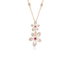TIARE' DIAMOND, MOTHER OF PEARL, RUBELLITE DOUBLE FLOWER NECKLACE