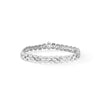 White gold bracelet with embedded stones on a white background