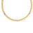 The Roberto Coin SAN MARCO THREE DIAMOND STATION COLLAR NECKLACE in white gold features a twisted design with three evenly spaced diamond stations, shown on a white background.