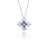 DIAMOND PRINCESS PAVE DIAMOND & BLUE SAPPHIRE NECKLACE