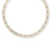 COBRA DIAMOND AND WHITE ENAMEL WIDE COLLAR NECKLACE