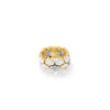 COBRA DIAMOND AND WHITE ENAMEL WIDE RING