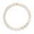 Yellow gold and white enamel collar necklace with diamond accent links on a white background