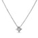 White gold necklace with a single diamond accent in a square bezel on a white background