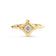 Front view of yellow gold ring with a single diamond accent in a square bezel on a white background