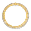 Yellow and white gold collar necklace  with scattered diamond accents on a white background