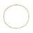 Yellow gold and white enamel collar necklace with diamond accents on a white background
