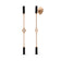 Rose gold dangle earrings with alternating black enamel bar and diamond bezel stations on a white background