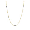 Roberto Coin Diamonds by the Inch Bar and Bezel Station Necklace in 18K Yellow Gold, Black enamel, 18 inches (front view)