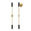 Roberto Coin Diamonds by the Inch Bar and Bezel Dangle Earrings in 18K Yellow Gold, Black enamel – Diamond, Ceramic Enamel (front view)