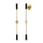 Roberto Coin Diamonds by the Inch Bar and Bezel Dangle Earrings in 18K Yellow Gold, Black enamel – Diamond, Ceramic Enamel (front view)