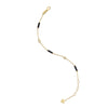 Roberto Coin Diamonds by the Inch Bar and Bezel Station Bracelet in 18K Yellow Gold, Black enamel – Diamond, Ceramic Enamel (angled view)
