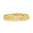 Yellow gold bracelet with diamond accents on a white background