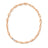Rose gold link chain necklace with single white gold and pave diamond link on a white background