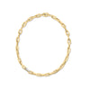Roberto Coin Designer Gold Knife Edge Link Chain Necklace in 18K Yellow Gold – Diamond (front view)
