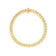 Yellow gold collar necklace with white gold and diamond accents on a white background