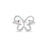 Front view of white gold open frame butterfly ring with pave diamond outline on a white background