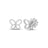 White gold open frame butterfly earrings with pave diamond outline on a white background