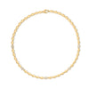 Yellow gold collar necklace with diamond accents link on a white background
