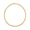 Yellow gold collar necklace on a white background