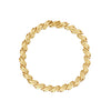 Yellow gold bracelet on a white background