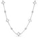 White gold necklace with open frame and diamond stations on a white background