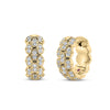 Roberto Coin Cobra Narrow Hoop Earrings in 18K Yellow Gold – Pavé Diamond (front view)