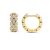 Roberto Coin Cobra Narrow Hoop Earrings in 18K Yellow Gold – Pavé Diamond (side view)