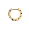 Roberto Coin Cobra Narrow Hoop Earrings in 18K Yellow Gold – Pavé Diamond (side view)