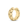 Roberto Coin Cobra Narrow Hoop Earrings in 18K Yellow Gold – Pavé Diamond (back view)