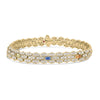Roberto Coin Cobra Mixed Gemstones Bracelet in 18K Yellow Gold, Classic width (front view)