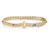 Roberto Coin Cobra Mixed Gemstones Bracelet in 18K Yellow Gold, Narrow width (side view)