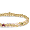 Roberto Coin Cobra Mixed Gemstones Bracelet in 18K Yellow Gold, Narrow width (close-up)