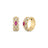 Roberto Coin Cobra Hoop Earrings in 18K Yellow Gold – Pavé Diamond, Rubellite (front view)