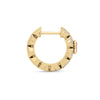 Roberto Coin Cobra Hoop Earrings in 18K Yellow Gold – Pavé Diamond, Rubellite (side view)