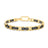 DESIGNER GOLD BLACK CERAMIC RECTANGLE LINK CHAIN BRACELET