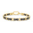 DESIGNER GOLD BLACK CERAMIC AND DIAMOND RECTANGLE LINK CHAIN BRACELET