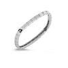 The Roberto Coin Pois Moi Diamond Accent Square Bangle in 18K gold features evenly spaced round diamond accents and a prominent larger diamond in a polished section, offering a smooth, modern finish.