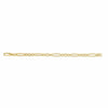 DESIGNER GOLD ALTERNATING LONG AND SHORT OVAL LINK BRACELET