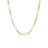DESIGNER GOLD ALTERNATING LINK AND DIAMOND ACCENT CHAIN NECKLACE