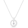 The CLASSIC DIAMOND BABY O NECKLACE by Roberto Coin is a silver beaded chain necklace with a circular pendant featuring two vertically set diamonds—ideal for those who appreciate elegant jewelry.